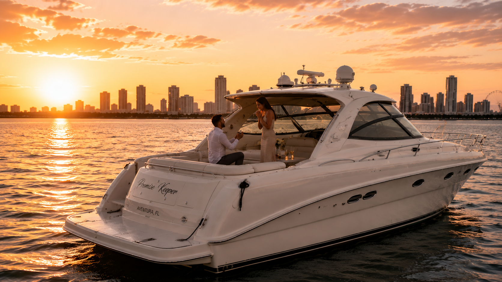 Private proposal yacht cruise in Miami aboard Promise Keeper