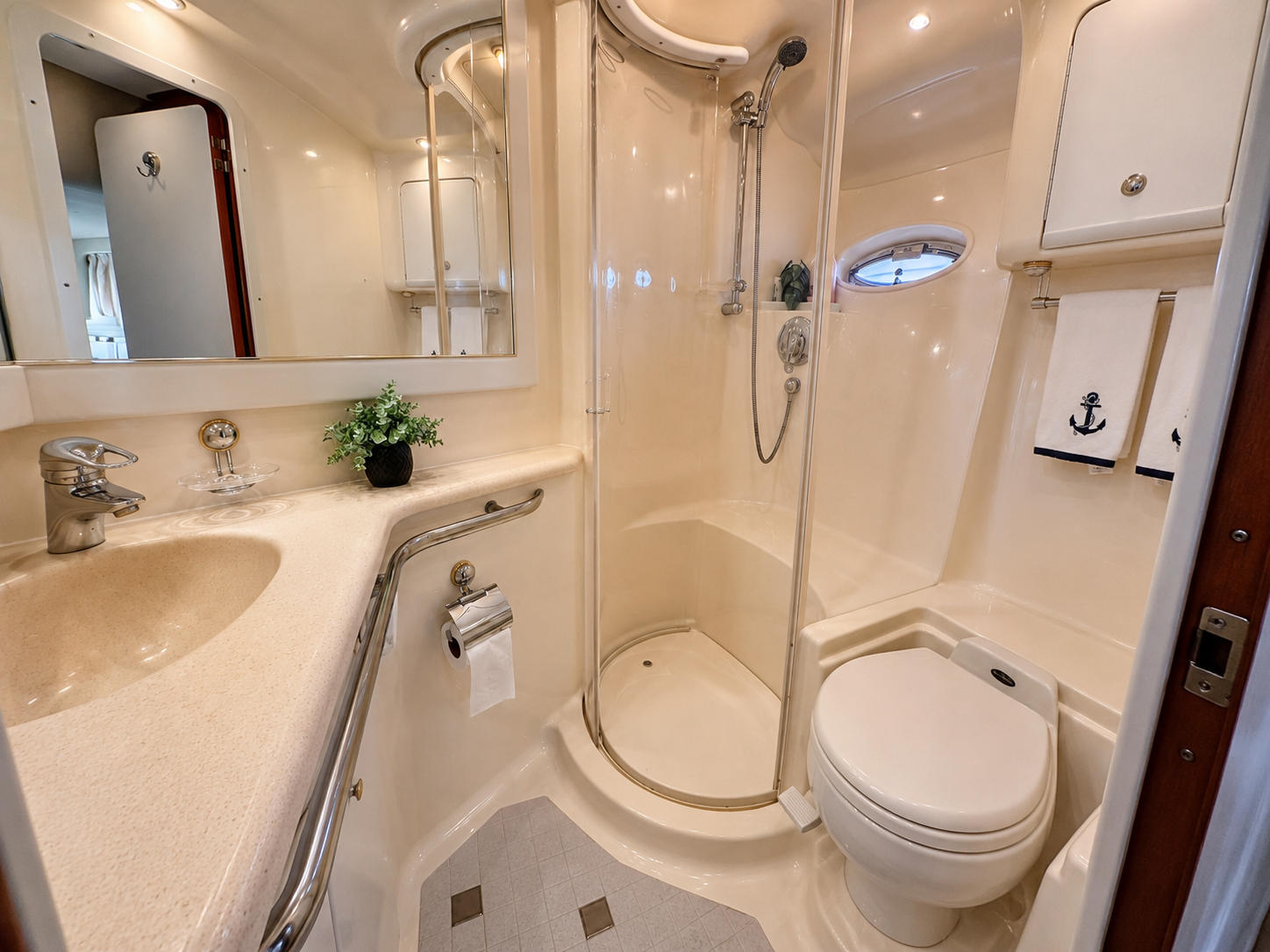 Bathroom inside Promise Keeper private yacht